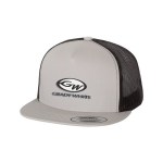 Yupoong 6006 5-Panel Flat Bill Trucker Cap - Black Yupoong 6006 5-Panel Flat Bill Trucker Cap - Black