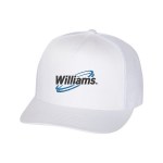 Yupoong 6006 5-Panel Flat Bill Trucker Cap - White Yupoong 6006 5-Panel Flat Bill Trucker Cap - White