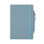 Crosshatch PU Notebook With Pen - Carolina Blue Blank Crosshatch PU Notebook With Pen - Carolina Blue Blank