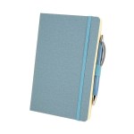 Crosshatch PU Notebook With Pen - Carolina Blue Blank Crosshatch PU Notebook With Pen - Carolina Blue Blank