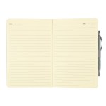 Crosshatch PU Notebook With Pen - Heather Gray Blank Crosshatch PU Notebook With Pen - Heather Gray Blank