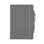 Crosshatch PU Notebook With Pen - Heather Gray Blank Crosshatch PU Notebook With Pen - Heather Gray Blank