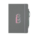 Crosshatch PU Notebook With Pen - Heather Gray Spectrum Digital Print Crosshatch PU Notebook With Pen - Heather Gray Spectrum Digital Print