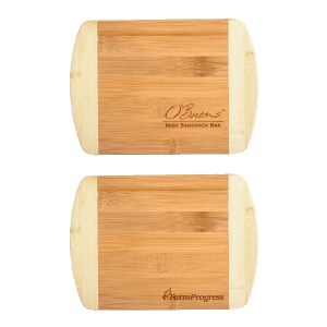 Two-Tone Bar 8" x 5-3/4" Bamboo Cutting Board 1 Two-Tone Bar 8" x 5-3/4" Bamboo Cutting Board 1