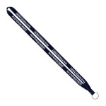 IMPORT Rush 1/2" Polyester Lanyard with Sewn Silver Metal Split-Ring - Navy IMPORT Rush 1/2" Polyester Lanyard with Sewn Silver Metal Split-Ring - Navy