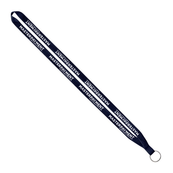 IMPORT Rush 1/2" Polyester Lanyard with Sewn Silver Metal Split-Ring 1