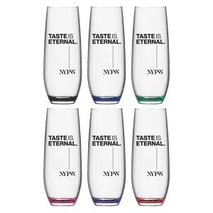 Jubilee 9oz Stemless Champagne Flute Glass with Color Bottom 1 Jubilee 9oz Stemless Champagne Flute Glass with Color Bottom 1