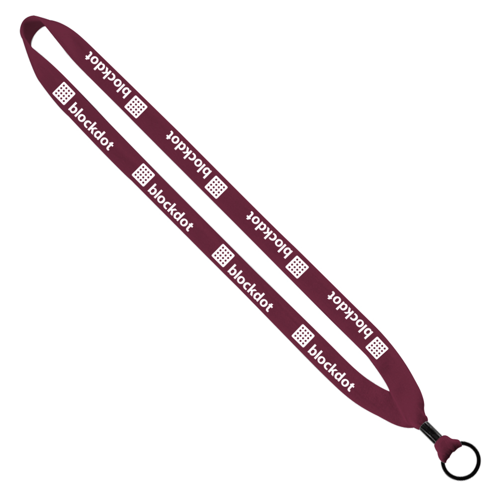 3/4" Cotton Lanyard with Metal Crimp & Split-Ring 1