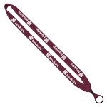 3/4" Cotton Lanyard with Metal Crimp & Split-Ring - Red Blank 3/4" Cotton Lanyard with Metal Crimp & Split-Ring - Red Blank