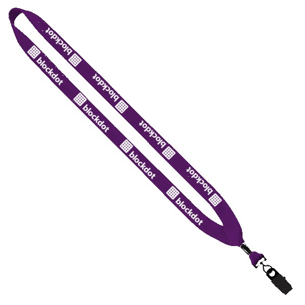 3/4" Cotton Lanyard with Metal Crimp & Split-Ring 1