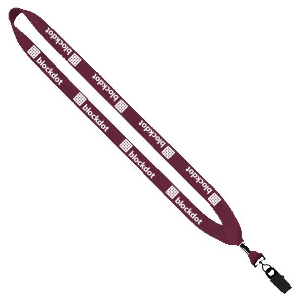 3/4" Cotton Lanyard with Metal Crimp & Split-Ring 1