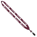 3/4" Cotton Lanyard with Metal Crimp & Split-Ring - Burgundy MA3 3/4" Cotton Lanyard with Metal Crimp & Split-Ring - Burgundy MA3