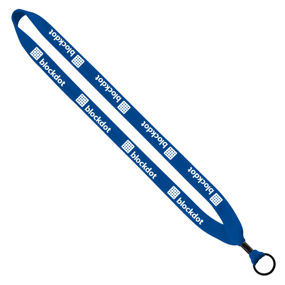 3/4" Cotton Lanyard with Metal Crimp & Split-Ring 1