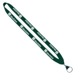 3/4" Cotton Lanyard with Metal Crimp & Split-Ring - Forest Green 3/4" Cotton Lanyard with Metal Crimp & Split-Ring - Forest Green