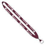 3/4" Cotton Lanyard with Metal Crimp & Split-Ring - Burgundy 3/4" Cotton Lanyard with Metal Crimp & Split-Ring - Burgundy
