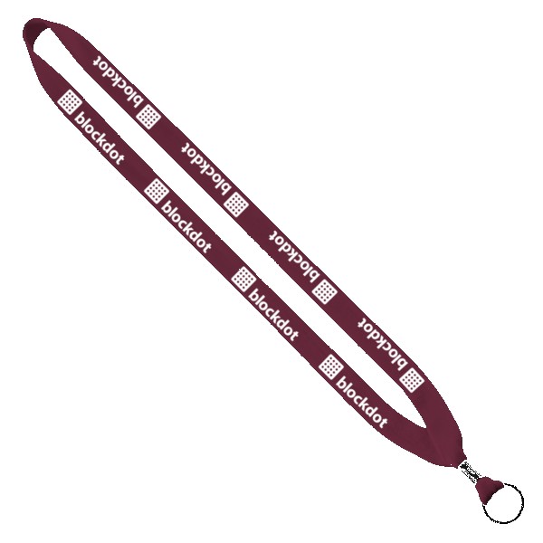 3/4" Cotton Lanyard with Metal Crimp & Split-Ring 1