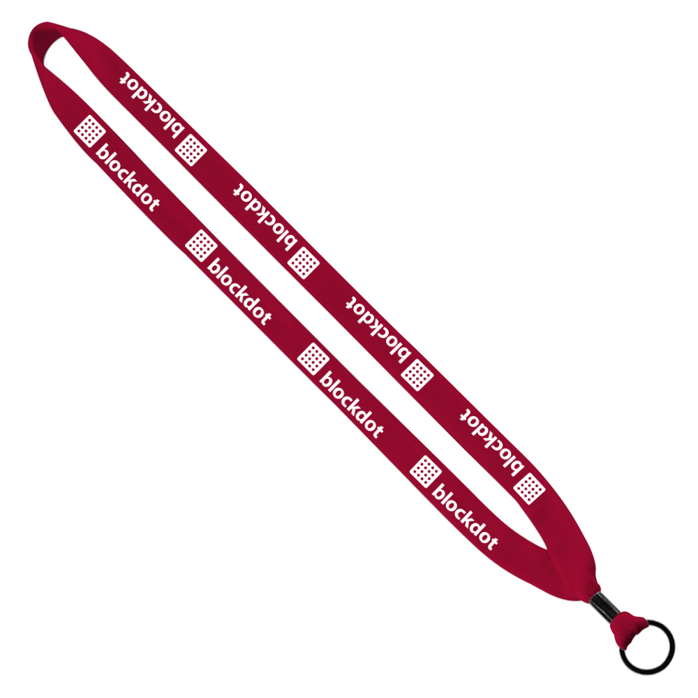 3/4" Cotton Lanyard with Metal Crimp & Split-Ring 1