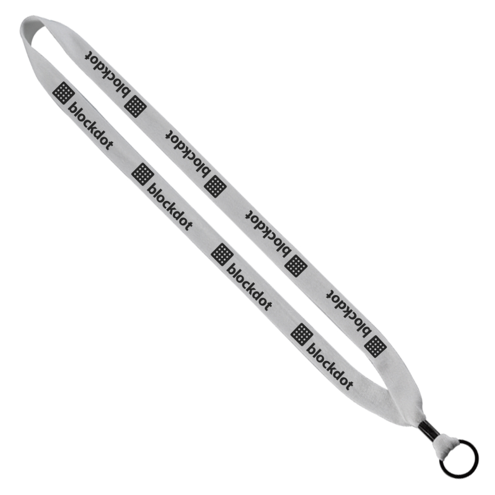 3/4" Cotton Lanyard with Metal Crimp & Split-Ring 1