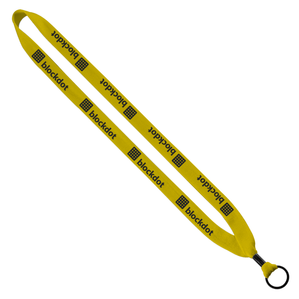 3/4" Cotton Lanyard with Metal Crimp & Split-Ring 1