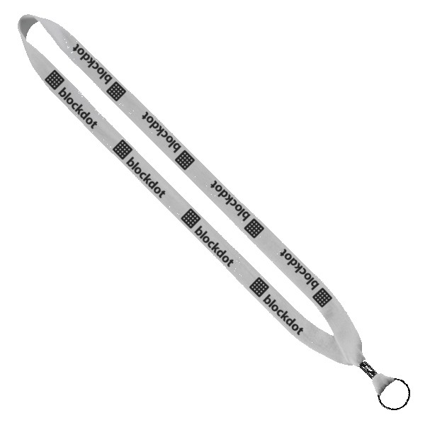 3/4" Cotton Lanyard with Metal Crimp & Split-Ring 1