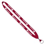 3/4" Cotton Lanyard with Metal Crimp & Split-Ring - Red 3/4" Cotton Lanyard with Metal Crimp & Split-Ring - Red