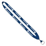 3/4" Cotton Lanyard with Metal Crimp & Split-Ring - Royal Blue 3/4" Cotton Lanyard with Metal Crimp & Split-Ring - Royal Blue