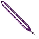 3/4" Cotton Lanyard with Metal Crimp & Split-Ring - Purple MB2 3/4" Cotton Lanyard with Metal Crimp & Split-Ring - Purple MB2