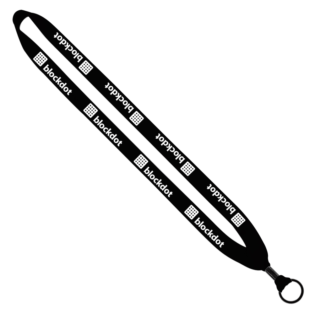 3/4" Cotton Lanyard with Metal Crimp & Split-Ring 1