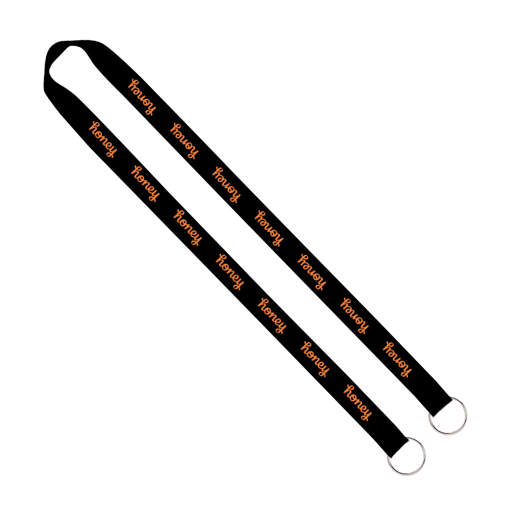 IMPORT Rush 3/4" Polyester 2-Ended Lanyard with Dual Sewn Silver Metal Split-Ring 1