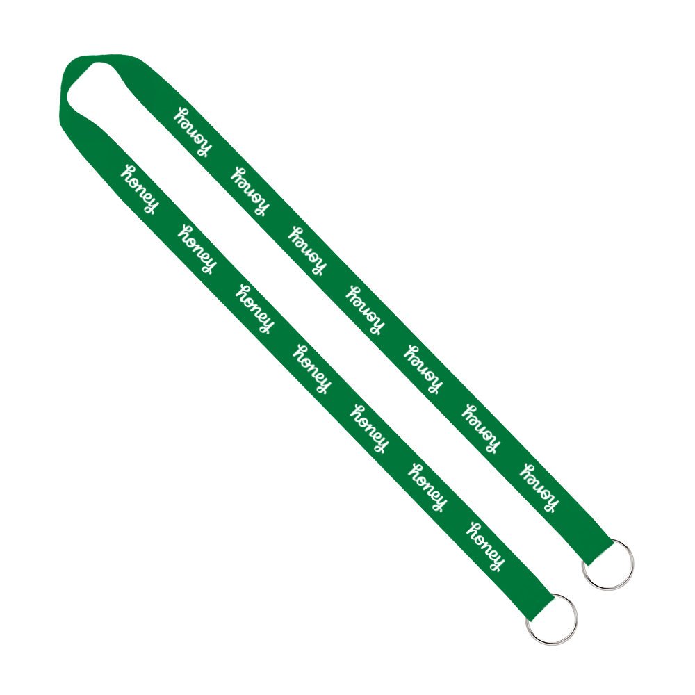 IMPORT Rush 3/4" Polyester 2-Ended Lanyard with Dual Sewn Silver Metal Split-Ring 1