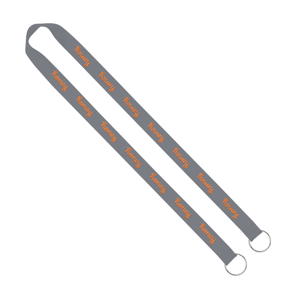 IMPORT Rush 3/4" Polyester 2-Ended Lanyard with Dual Sewn Silver Metal Split-Ring 1