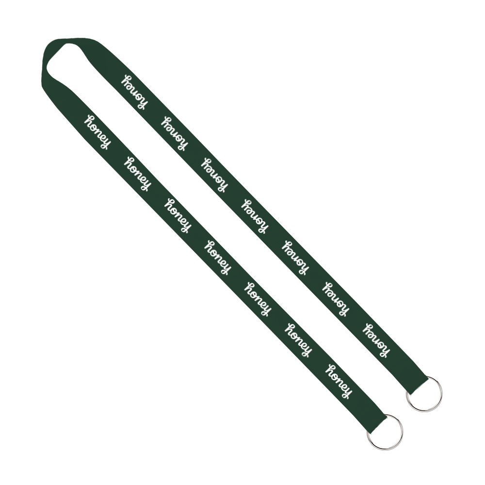 IMPORT Rush 3/4" Polyester 2-Ended Lanyard with Dual Sewn Silver Metal Split-Ring 1