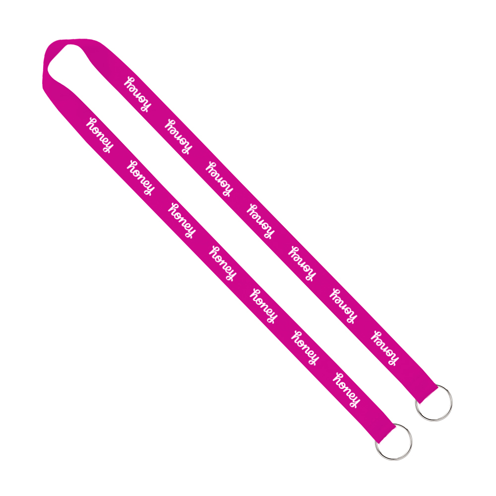 IMPORT Rush 3/4" Polyester 2-Ended Lanyard with Dual Sewn Silver Metal Split-Ring 1