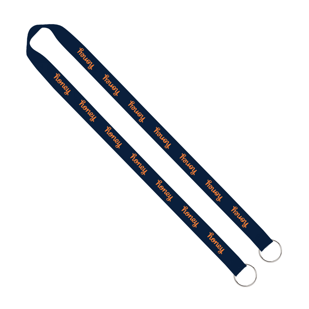 IMPORT Rush 3/4" Polyester 2-Ended Lanyard with Dual Sewn Silver Metal Split-Ring 1