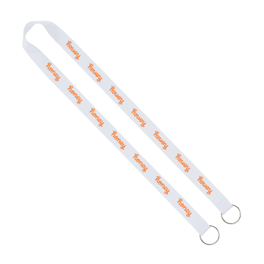 IMPORT Rush 3/4" Polyester 2-Ended Lanyard with Dual Sewn Silver Metal Split-Ring 1