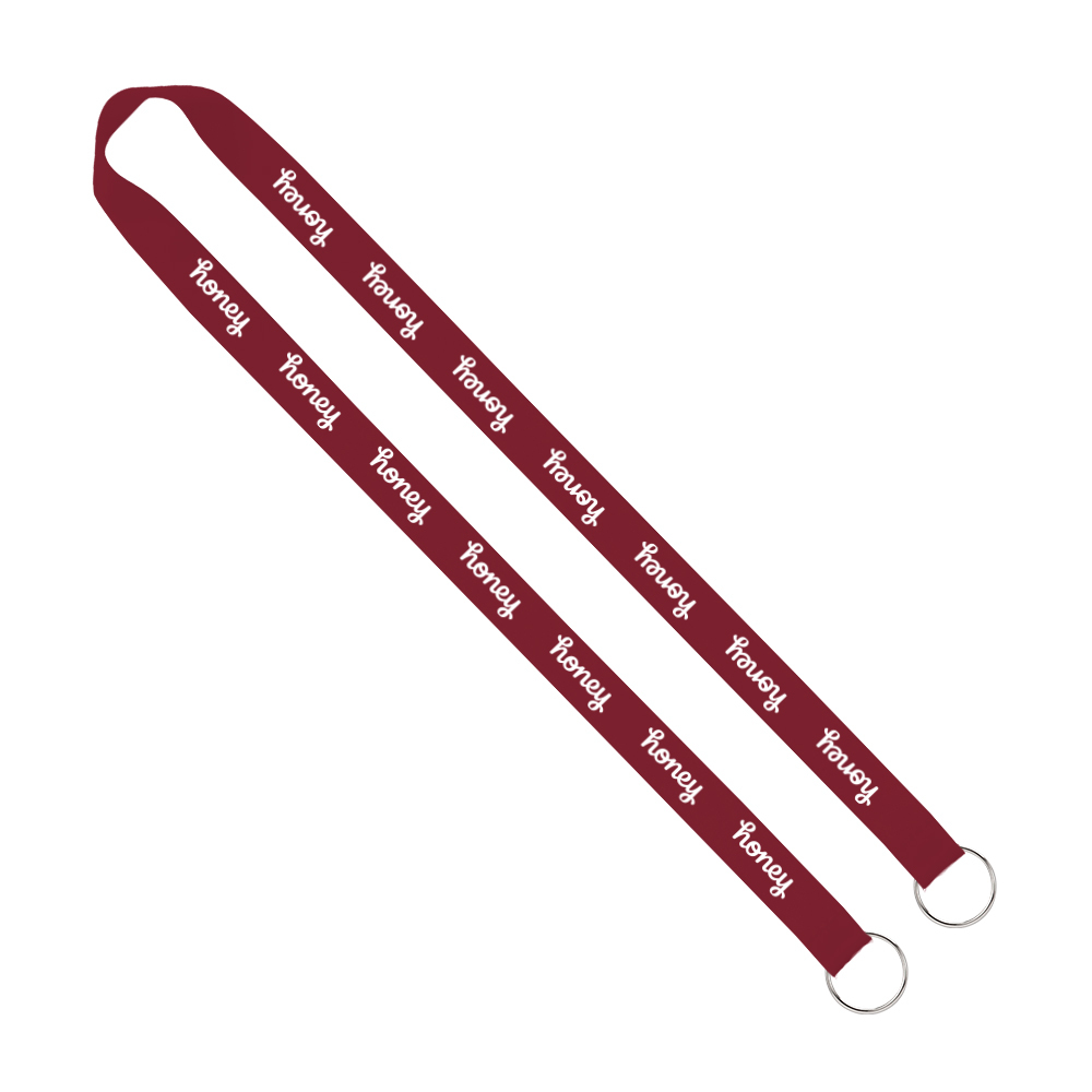 IMPORT Rush 3/4" Polyester 2-Ended Lanyard with Dual Sewn Silver Metal Split-Ring 1
