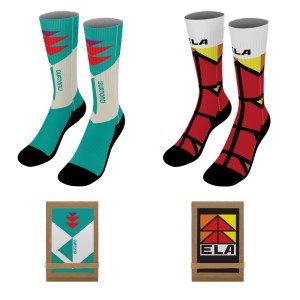 19" Dye-Sublimated Socks (Pair) with Trifold Packaging 1 19" Dye-Sublimated Socks (Pair) with Trifold Packaging 1