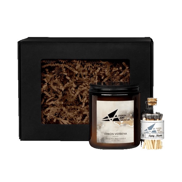 Amber 8oz Candle with Matches Set 1