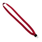 5/8" Polyester Lanyard with Plastic Clamshell & O-Ring - Red Blank 5/8" Polyester Lanyard with Plastic Clamshell & O-Ring - Red Blank