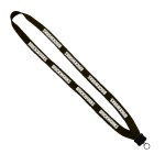 5/8" Polyester Lanyard with Plastic Clamshell & O-Ring - Black 5/8" Polyester Lanyard with Plastic Clamshell & O-Ring - Black