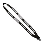 5/8" Polyester Lanyard with Plastic Clamshell & O-Ring - White Blank 5/8" Polyester Lanyard with Plastic Clamshell & O-Ring - White Blank