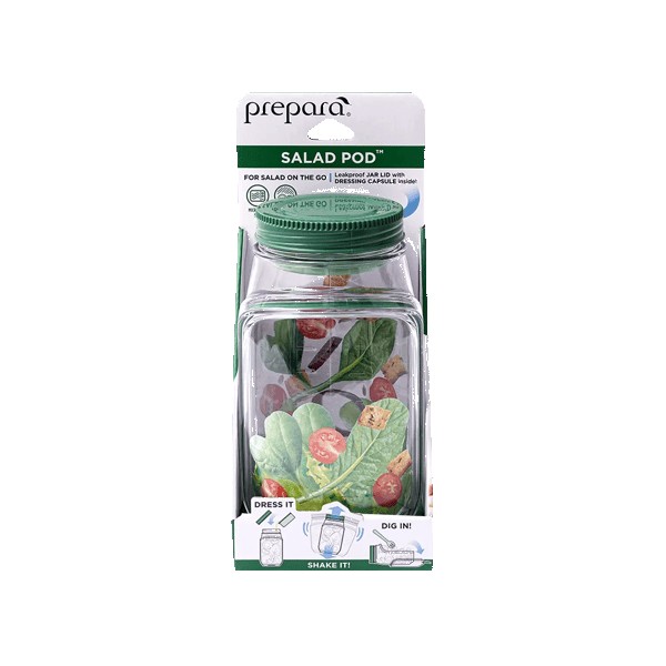 Prepara® Tritan 4.5 Cup Leakproof Salad Pod with 2.5oz Dressing Capsule 1