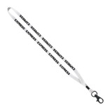 1/2" Cotton Lanyard with Metal Crimp & Split-Ring - White MB3 1/2" Cotton Lanyard with Metal Crimp & Split-Ring - White MB3