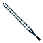 1/2" Cotton Lanyard with Metal Crimp & Split-Ring - Navy MA2 1/2" Cotton Lanyard with Metal Crimp & Split-Ring - Navy MA2