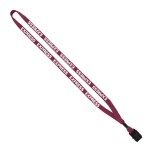 1/2" Cotton Lanyard with Metal Crimp & Split-Ring - Burgundy MA2 1/2" Cotton Lanyard with Metal Crimp & Split-Ring - Burgundy MA2