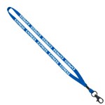 1/2" Cotton Lanyard with Metal Crimp & Split-Ring - Electric Blue MB3 1/2" Cotton Lanyard with Metal Crimp & Split-Ring - Electric Blue MB3