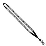 1/2" Cotton Lanyard with Metal Crimp & Split-Ring - Black MB3 1/2" Cotton Lanyard with Metal Crimp & Split-Ring - Black MB3