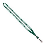 1/2" Cotton Lanyard with Metal Crimp & Split-Ring - Forest Green MC1 1/2" Cotton Lanyard with Metal Crimp & Split-Ring - Forest Green MC1