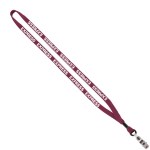 1/2" Cotton Lanyard with Metal Crimp & Split-Ring - Burgundy MC1 1/2" Cotton Lanyard with Metal Crimp & Split-Ring - Burgundy MC1