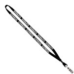 1/2" Cotton Lanyard with Metal Crimp & Split-Ring - Black MC1 1/2" Cotton Lanyard with Metal Crimp & Split-Ring - Black MC1